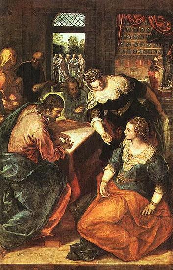 TINTORETTO, Jacopo Christus bei Maria und Martha Germany oil painting art